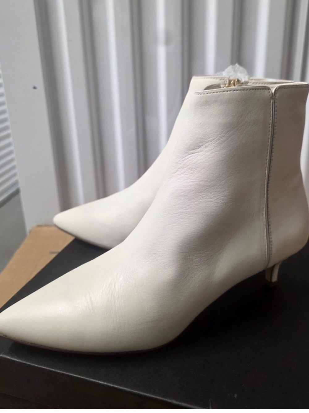J. Crew Ivory Kitten Heel Booties. Size 9. Like New.
